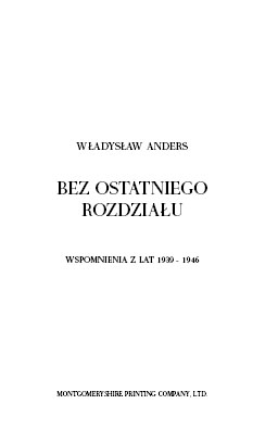 reprint książki Władysław Andersa